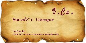 Verzár Csongor névjegykártya